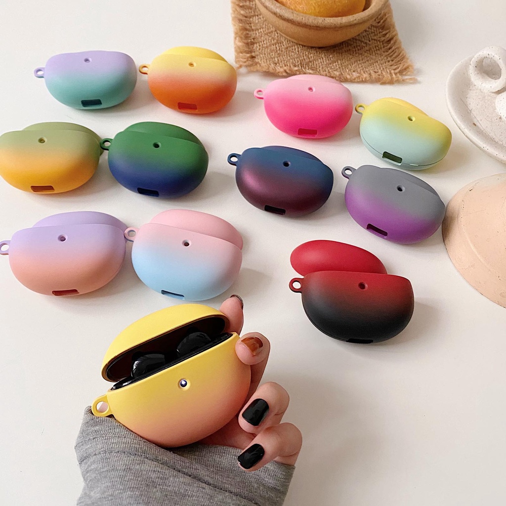 Vỏ bảo vệ hộp sạc tai nghe OPPO Enco Air bằng nhựa PC cứng màu trơn chống rơi vỡ