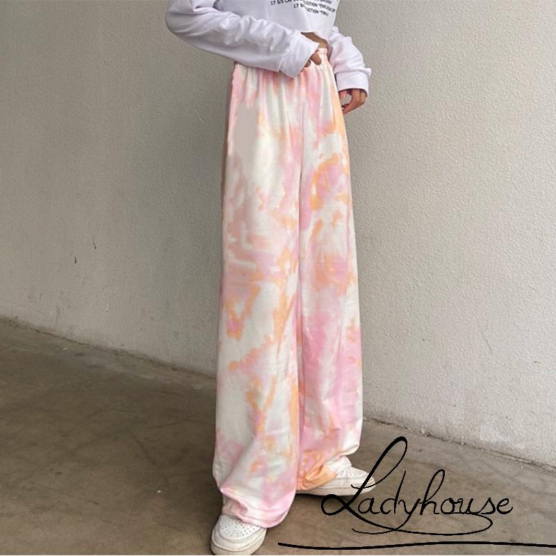Quần Dài Lưng Thun Màu Nhuộm Thời Trang Cho Nữ