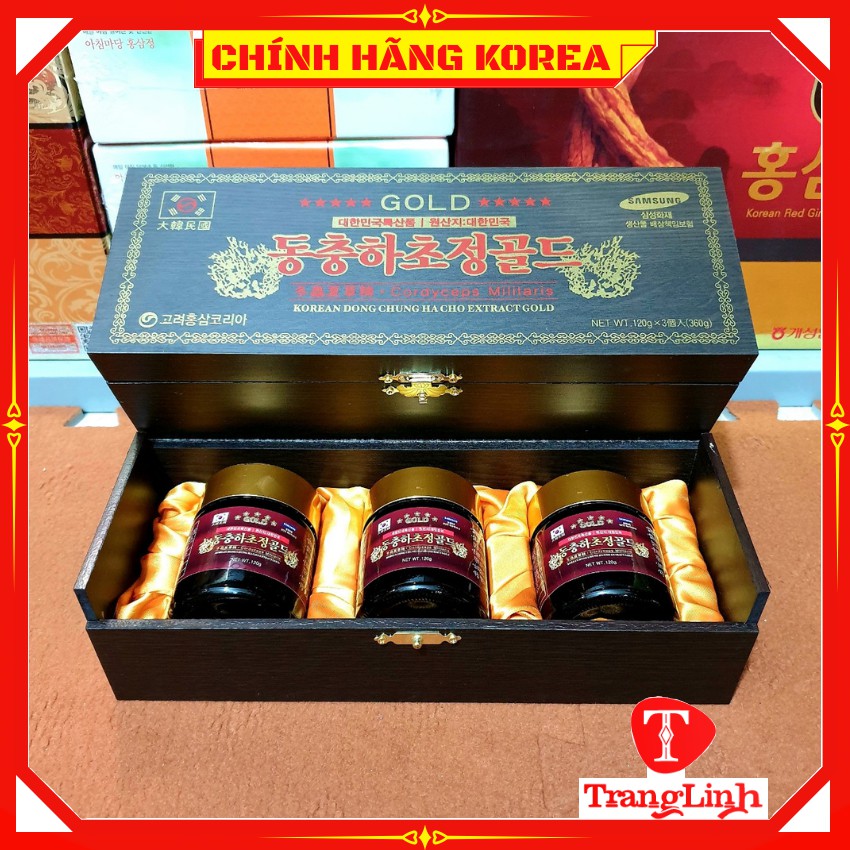 Cao đông trùng hạ thảo hàn quốc thượng hạng - Cao đông trùng hộp gỗ 3 lọ x 120gr - tranglinhkorea