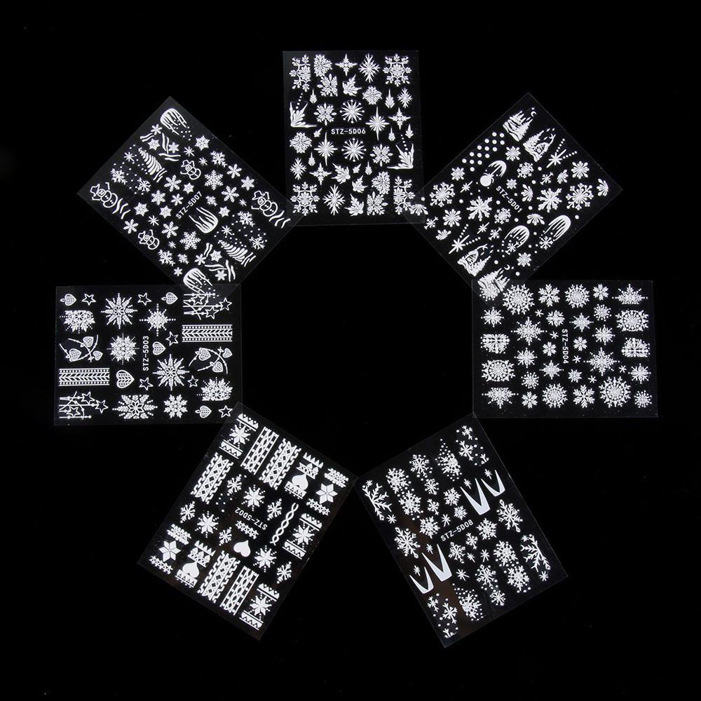 Miếng Dán Trang Trí Móng Tay Hình Hoa Tuyết Mừng Năm Mới