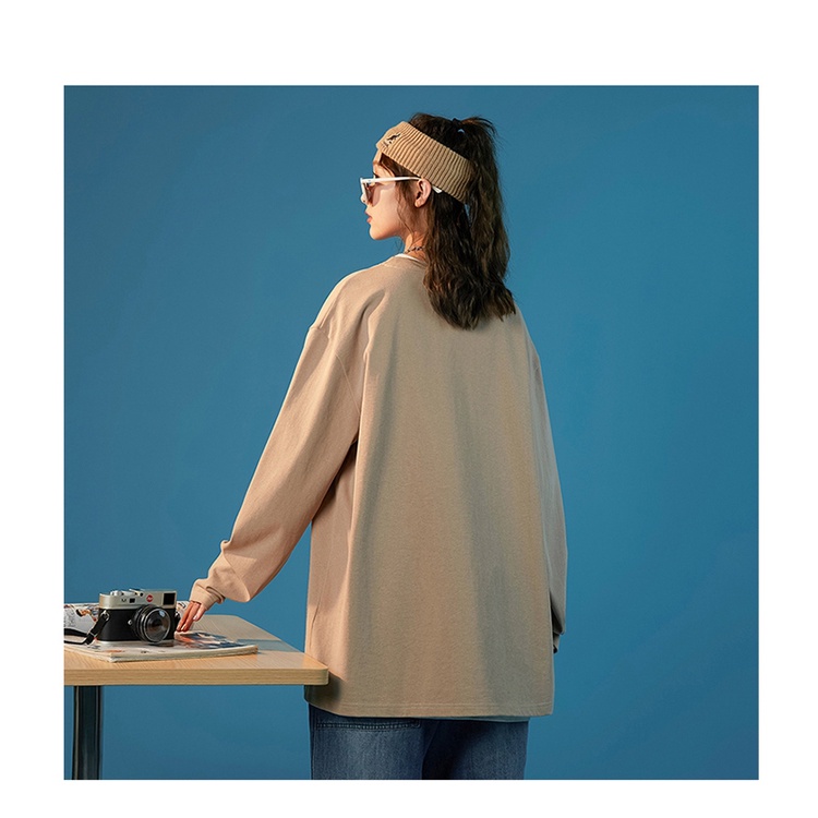 Áo thun dài tay trơn  MÀU CACAO  phông Unisex nam nữ tee oversize form rộng pull Ulzzang Streetwear thu đông vải mềm