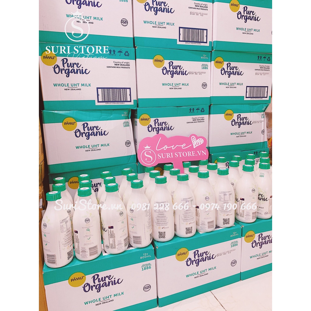 Sữa tươi nguyên chất tiệt trùng hữu cơ Pamu-Pure 800ml