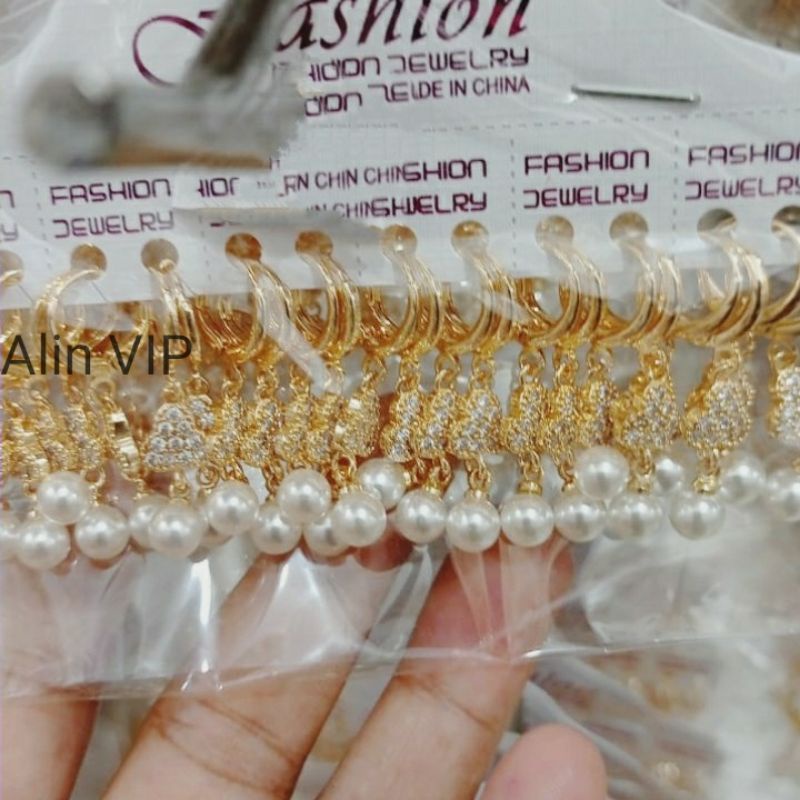 Bán Buôn Bông Tai Lủng Lẳng Ngọc Trai avu 213