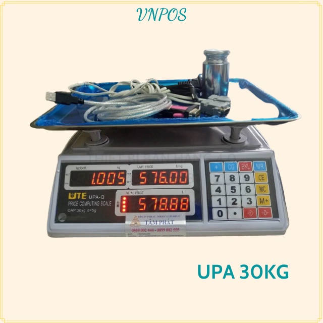 [CHÍNH HÃNG] Cân điện tử UTE UPA 30KG có KẾT NỐI PHẦN MỀM quản lý bán hàng tự động tính tiền: Kiotviet, Sapo, POS365...