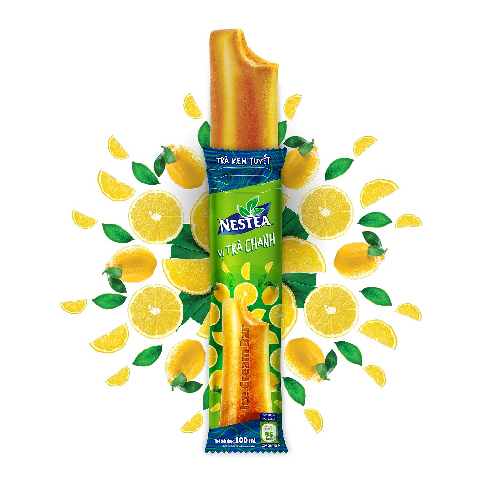 [Mã GRO1NESTLE05 giảm 10% đơn 150K] Trà Kem Tuyết Nestea vị Trà chanh 6 thanh x100ml