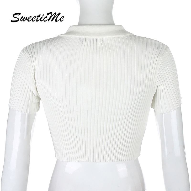 Áo Croptop Dệt Kim Dáng Ôm   Thời Trang Mới Cho Nữ