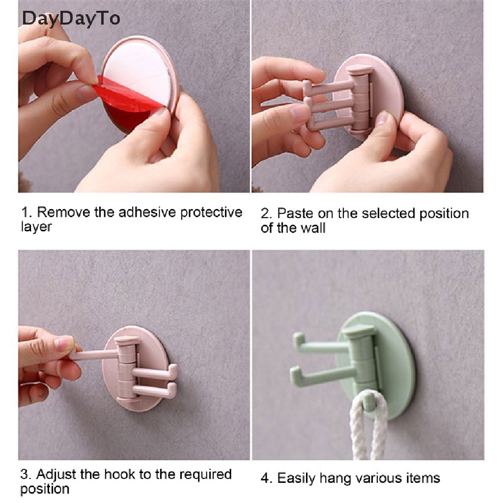Móc Treo Đồ 3 Nhánh Dạng Xoay Không Để Lại Dấu Vết Cho Nhà Tắm