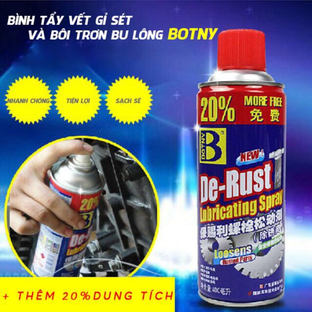 CHAI XỊT TẨY RỬA RỈ SÉT, BÔI TRƠN KIM LOẠI