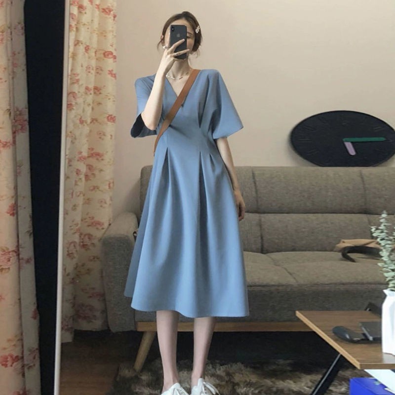 Đầm Cổ Chữ V Dáng Dài Đến Đầu Gối 200kg Thời Trang Mùa Hè Cho Nữ | BigBuy360 - bigbuy360.vn