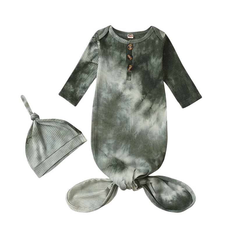 Set 2 Món Gồm Chăn Quấn Nón + Túi Ngủ + Khăn Quấn Màu Nhuộm Cho Bé Chụp Ảnh