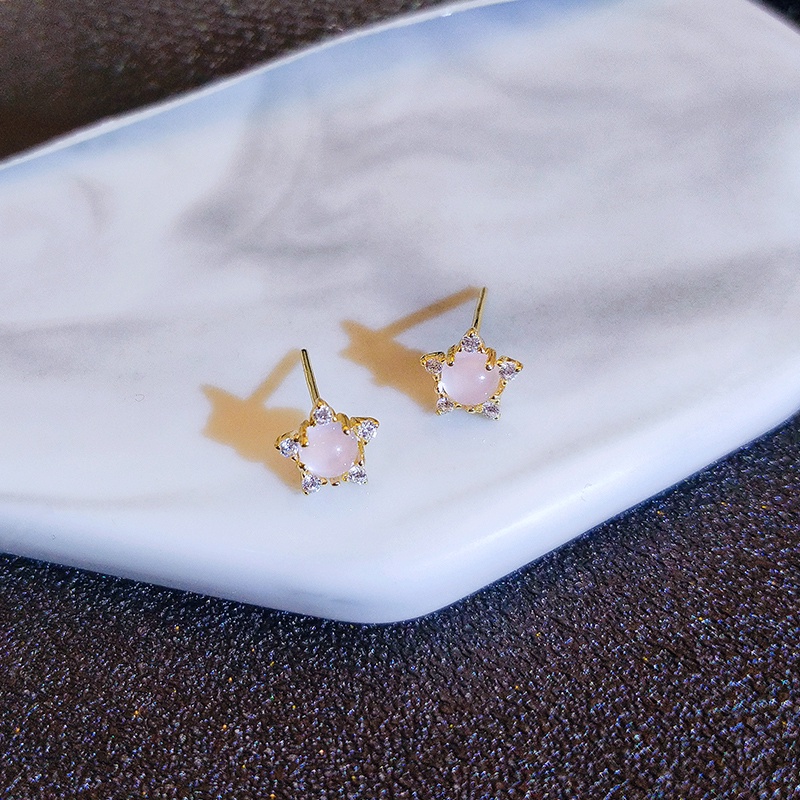 [Jiudolan] Bông Tai Bạc 925 Đính Đá Opal Nhân Tạo Hình Hoa Hướng Dương Tinh Tế Thời Trang