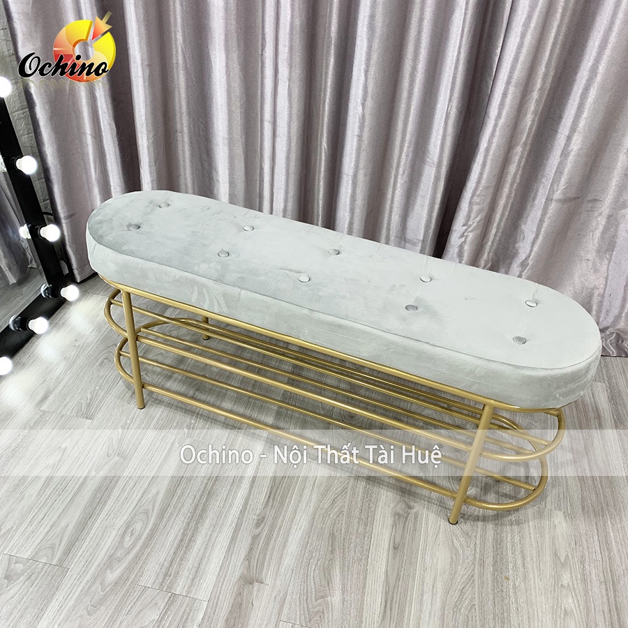 Ghế Băng Hiện Đại 1M2 Hình Bầu Dục, Ghế Cao Cấp Có Kệ Để Giày Dép Đa Năng Sang Trọng ( Nhận Đặt Kích Thước)