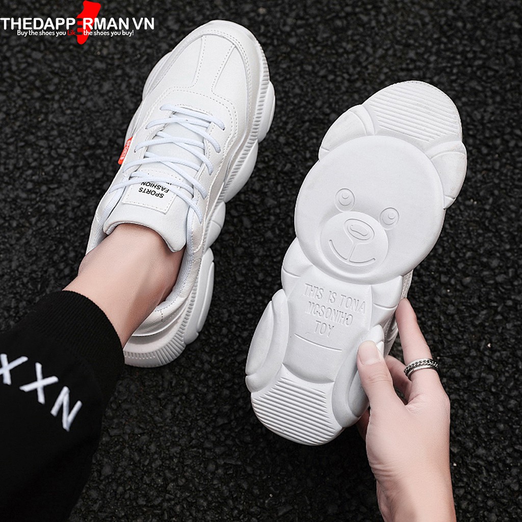 Giày sneaker nam thể thao THEDAPPERMAN XXD001 chất liệu da, đế cao su nhiệt dẻo, êm chân, chống trơn trượt, màu trắng