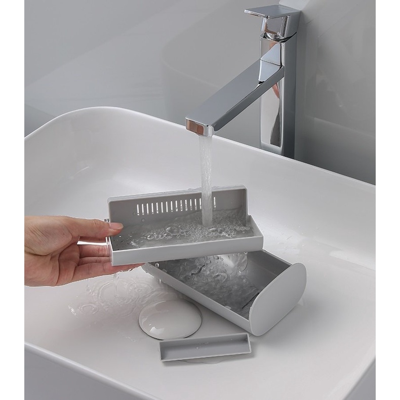 Hộp Đựng Xà Bông Nhựa ABS Dán Tường Tiện Lợi, Có Nắp Đậy Chống Nước Loại Xịn