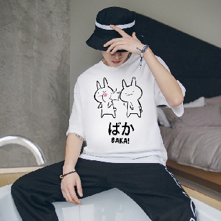 [Video thật] Áo thun tay lỡ Baka Unisex [ áo thun tay lỡ unisex nam nữ đều mặc được]