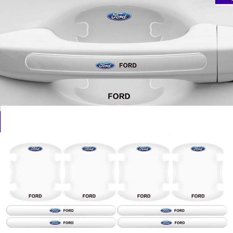 Bộ chi tiết Miếng dán Silicon chống xước hõm xe và tay nắm cửa ô tô - full logo hãng xe