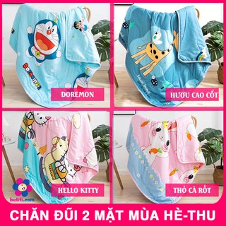 Chăn Đũi In 2 Mặt Đắp Mùa Hè - Thu Cho Bé Hoặc Mang Đi Học Vừa Mỏng Vừa Ấm