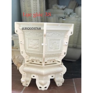 Khuôn đúc chậu lục giác 38 cao 28 và chân đôn kỷ