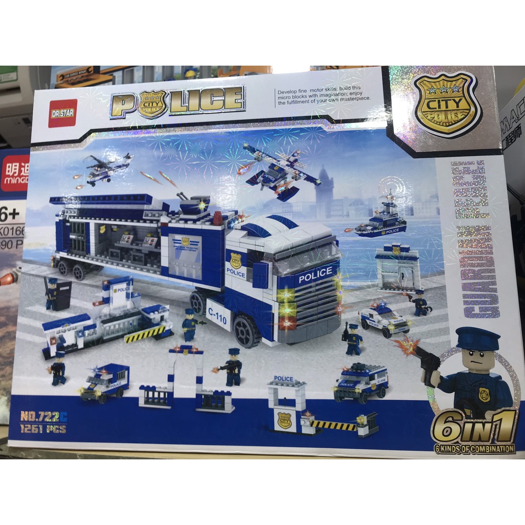 BỘ ĐỒ CHƠI XẾP HÌNH CẢNH SÁT, Lắp Ghép Oto, Robot, Lắp Ráp Xe Swat, Trực Thăng, Máy Bay