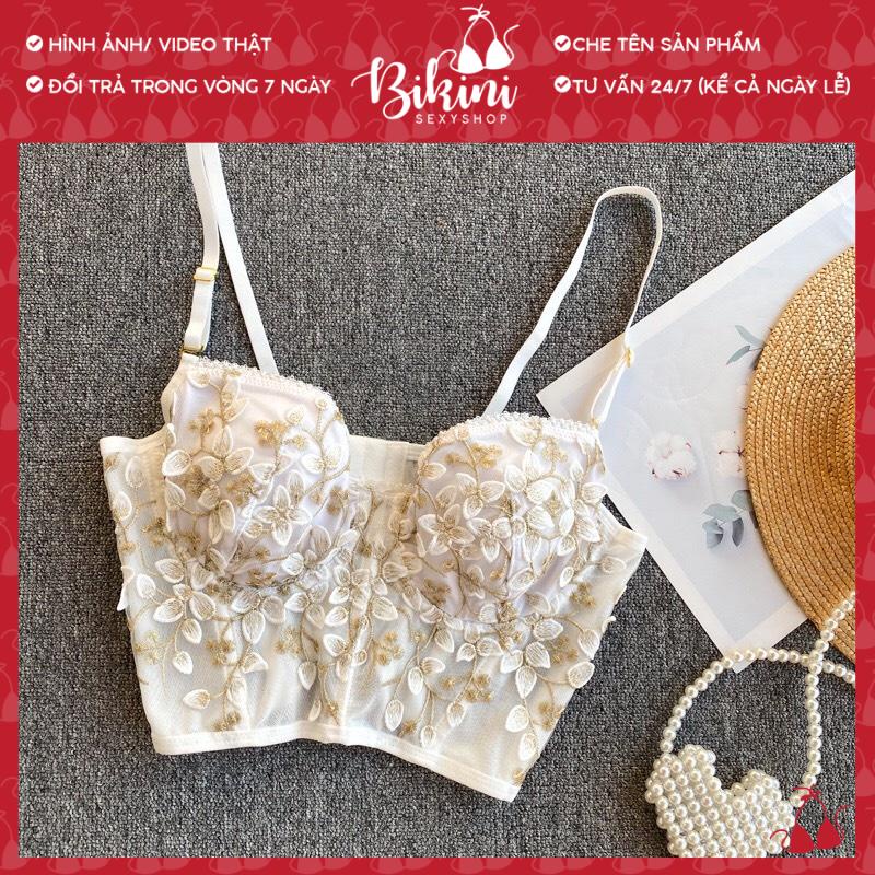 ❣️CÓ SẴN👙 [LOẠI 1 - NHIỀU HOA] Bộ Corset Vintage Thêu Hoa Dáng Bra Cổ Điển Đệm Mỏng Có Gọng Nâng Ngực Sexy A05 | BigBuy360 - bigbuy360.vn