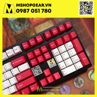 Keycap Red white  thick pbt Oem profile Doubleshot 123 keys