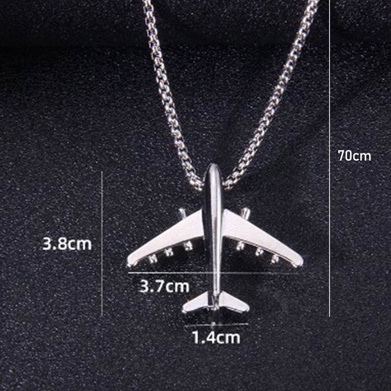 Vòng cổ Mặt Hình Máy Bay Bằng Thép Không Gỉ Thời Trang Hip-Pop