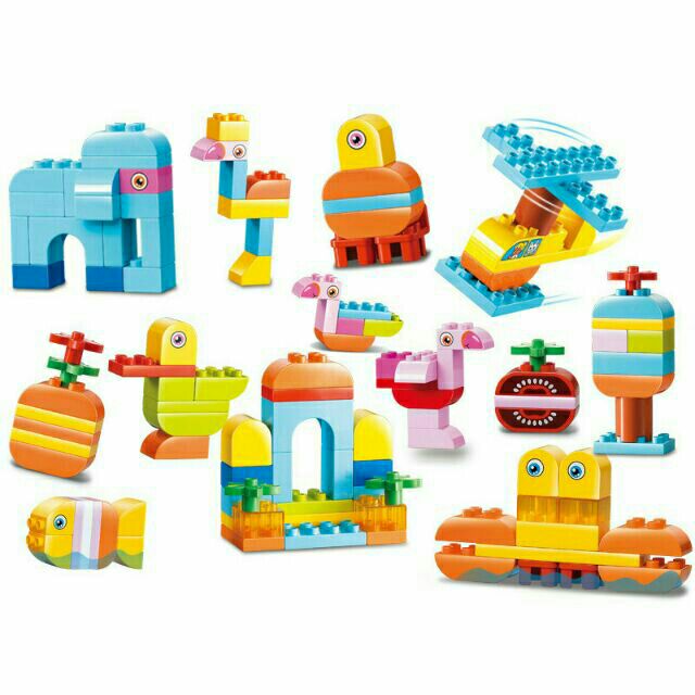 Smo.neo - BỘ LEGO 75 CHI TIẾT (LOẠI LỚN) LẮP RÁP SÁNG TẠO (cùng cỡ lego duplo)