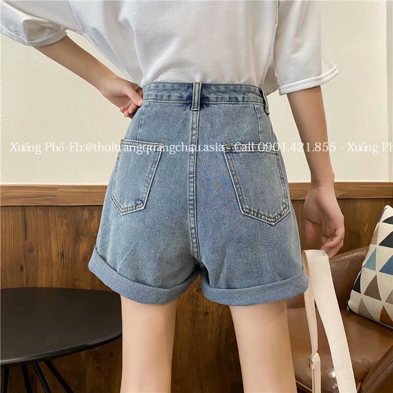 [Hàng Nhập]  Quần shorts lửng jean nữ Ulzzang Hàn quốc, sx tại Quảng Châu QC35