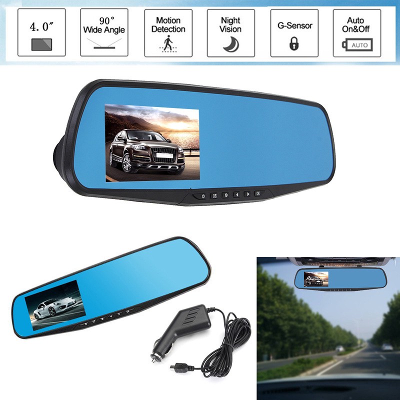 Máy ghi hình kỹ thuật số có camera 4.0" DVR HD dành cho xe hơi loa bluetooth | BigBuy360 - bigbuy360.vn