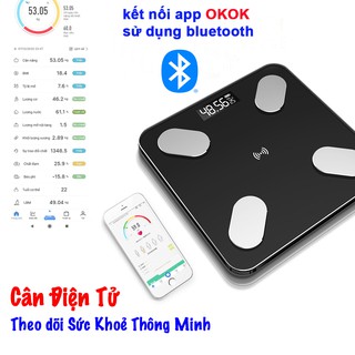Cân Điện Tử Thông Minh Kết Nối Bluetooth [ Xả Kho ] ứng dụng tiếng việt Phân Tích chỉ số Cơ Thể.Cân heo điện tử