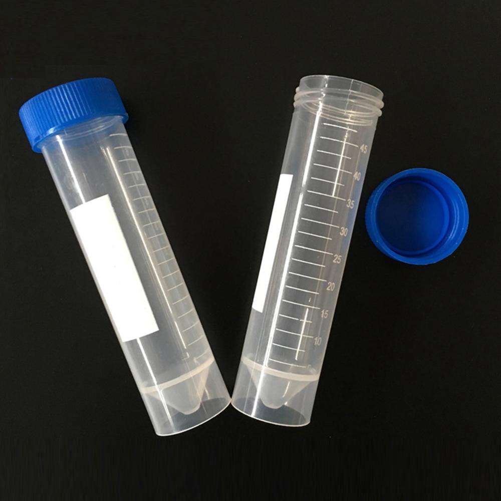 Ống Thí Nghiệm Hóa Học Đáy Phẳng 50ml Có Nắp Vặn AUGUSTINA Cho Văn Phòng / Trường Học