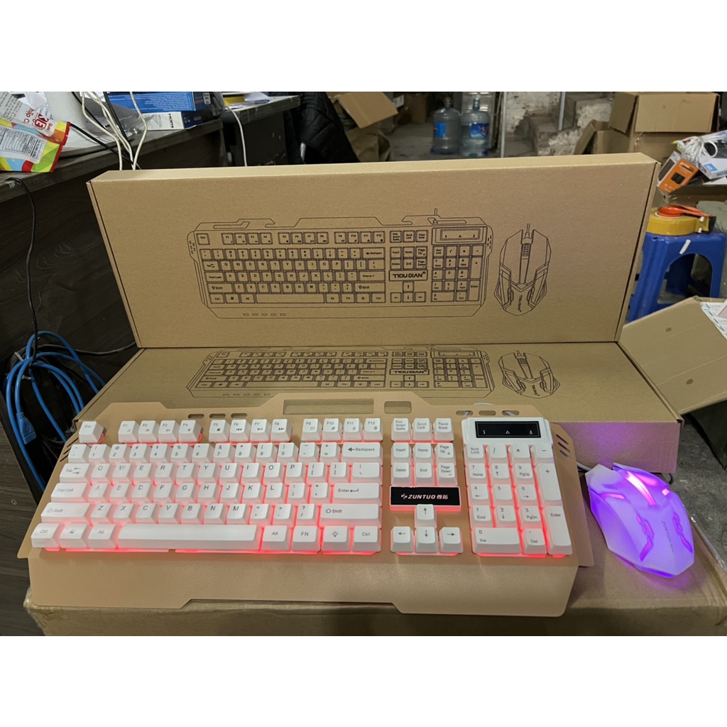 BỘ PHÍM CHUỘT GAME LED GIẢ CƠ ZUNTUO KHUNG SẮT siêu bền đẹp