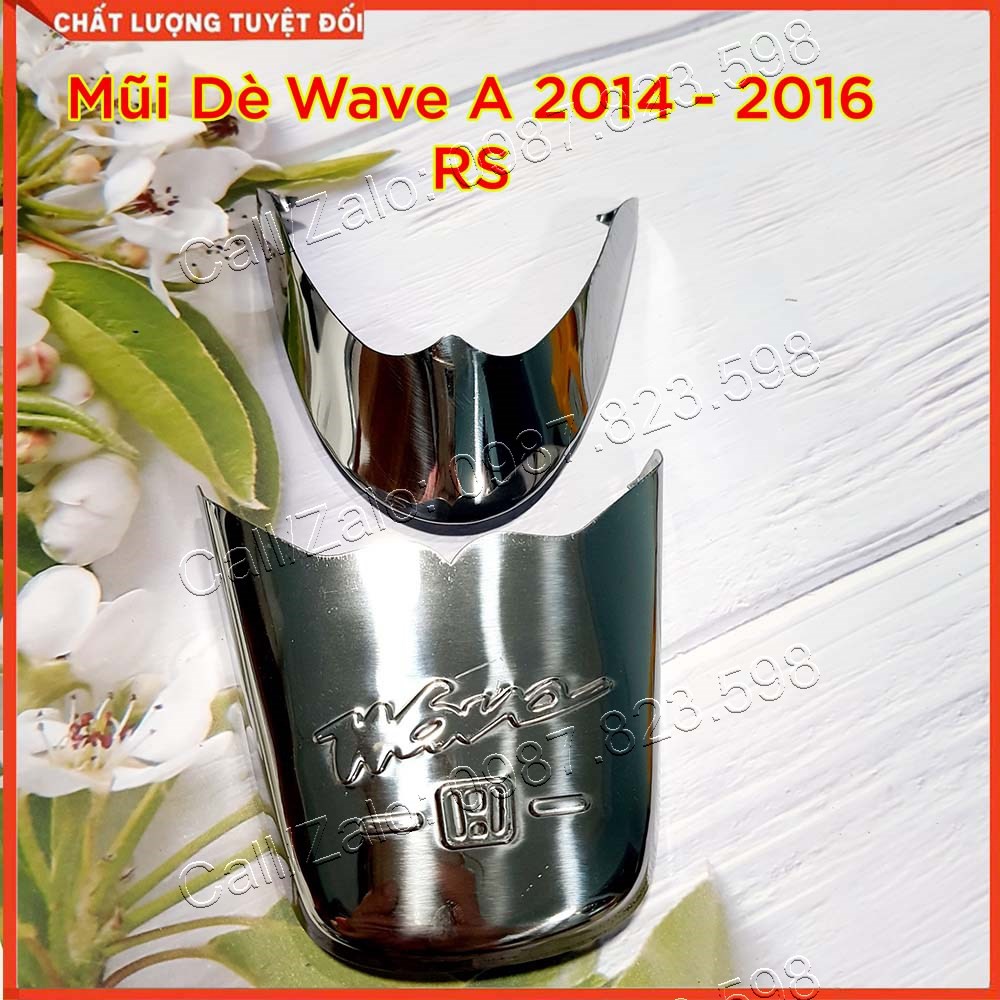 Ốp Mõm Dè Xe Wave A 2014 - 2016, RS ( Xi Inox Trắng)