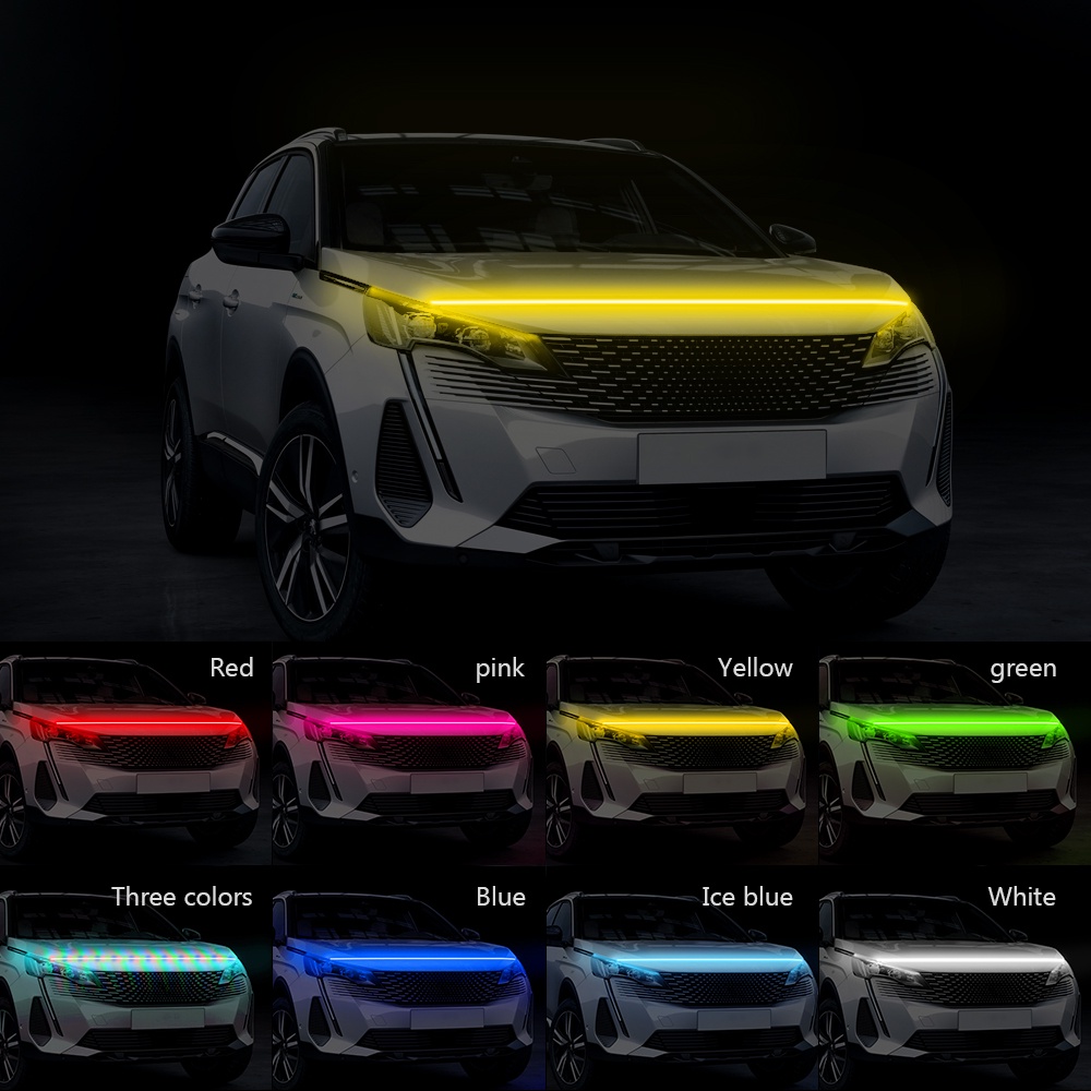 1 Dải Đèn LED RGB DRL Mềm Chống Thấm Nước Trang Trí Xe Hơi Kèm Điều Khiển Từ Xa