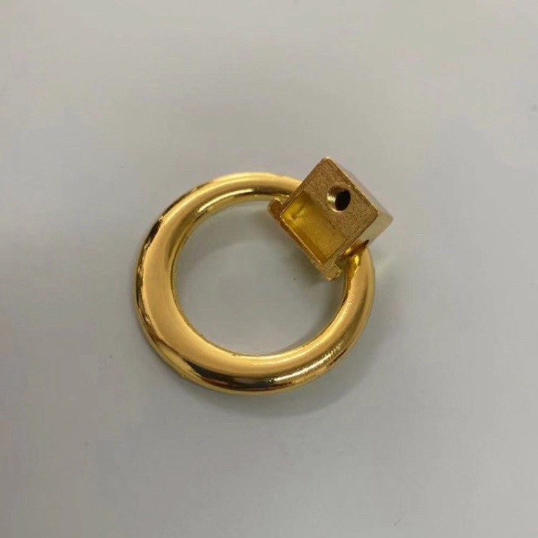 Tay nắm tròn mạ vàng lắp ngăn kéo tủ bếp, tủ áo, móc lào, tay nắm núm móc hình tròn