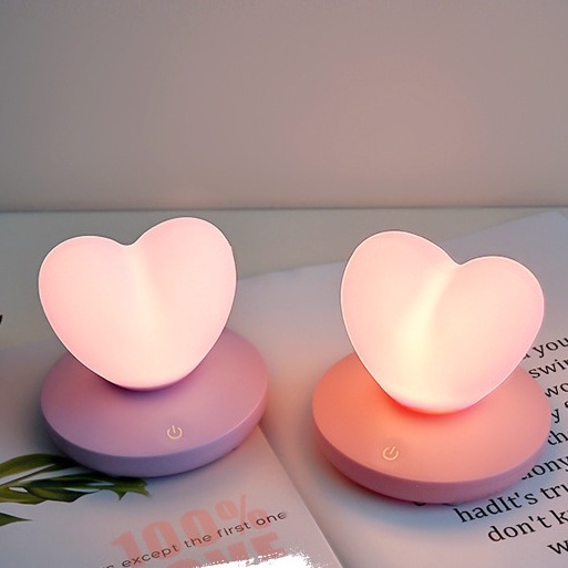 Đèn ngủ tình yêu mini - Đủ màu sắc - Ánh sáng vàng ấm - 3 cấp độ ánh sáng
