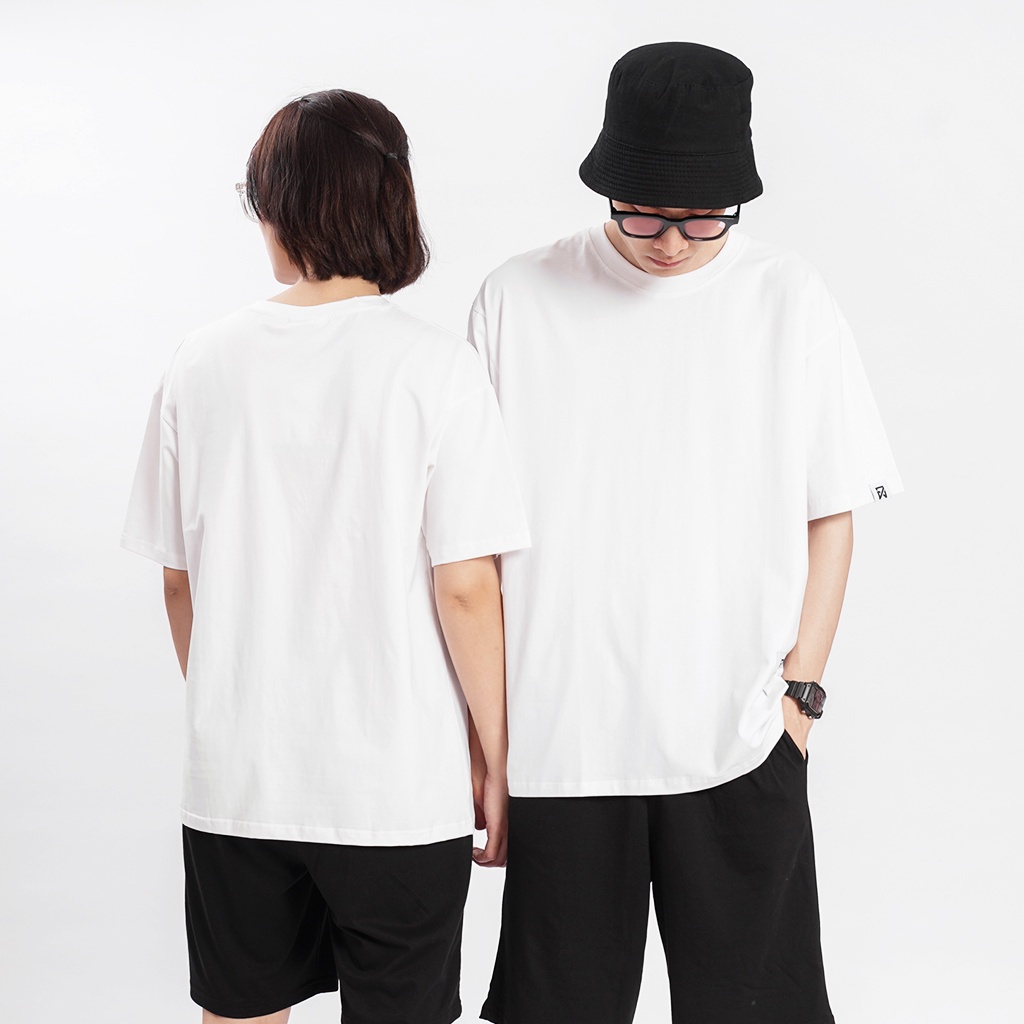 Áo thun trơn basic, Áo thun mỹ unisex nam nữ form rộng oversize chất liệu Cotton xuất xịn dày dặn 2 màu đen, trắng A2