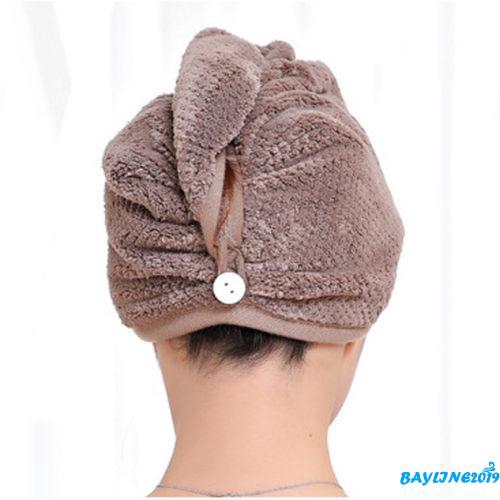 Khăn kiêm mũ tắm vải sợi nhỏ nhanh khô tóc tiện dụng