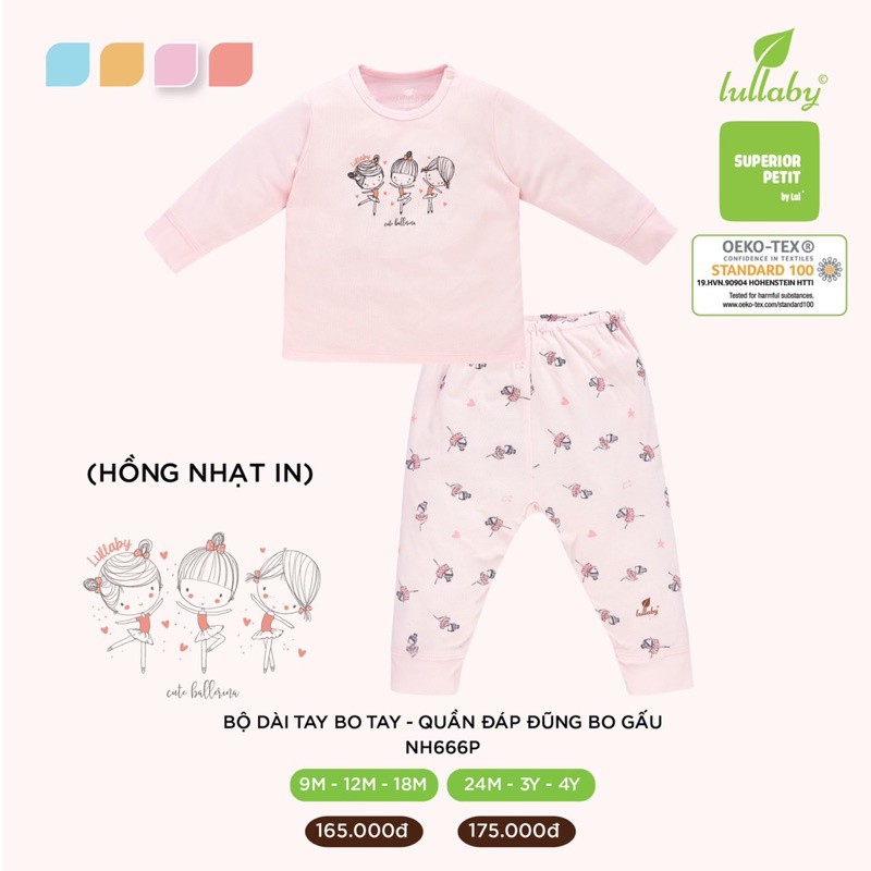 [xả hàng] Bộ Cài Vai Dài Tay Petit Bé Trai/Gái Lullaby [NH666P]