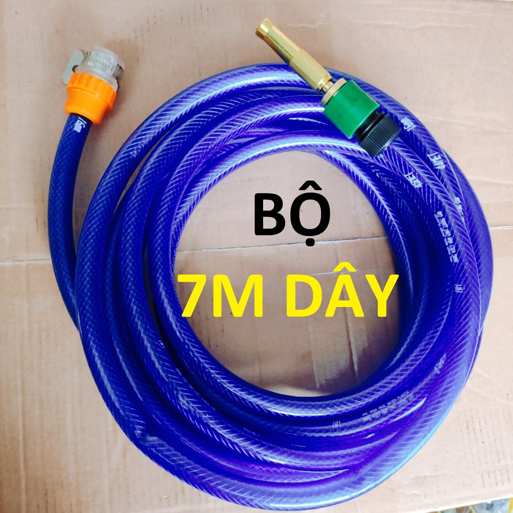 Đầu vòi xịt tăng áp mini, 7m dây phun nước rửa xe, tưới cây tăng áp đa năng
