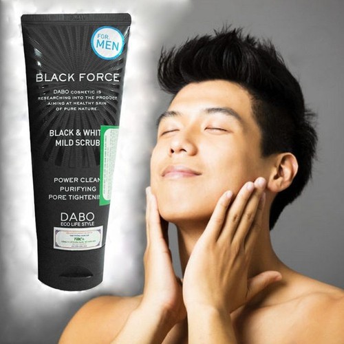 Sữa Rửa Mặt Nam Cho Da Trắng Mịn Sạch Nhờn Sạch Mụn Dabo Black Force Hàn quốc 120ml - Chính Hãng