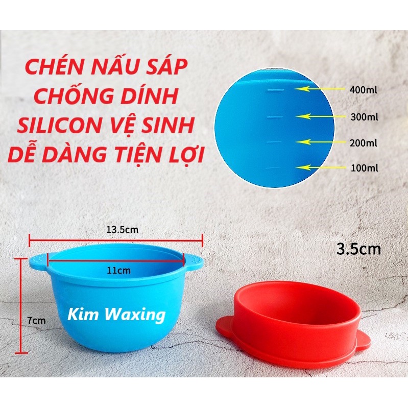 Chén Nấu Sáp Wax Lông SILICON Chống Dính Chịu Nhiệt Dễ Vệ Sinh - Nồi Đun Sáp Chưng Cách Thủy Tại Nhà