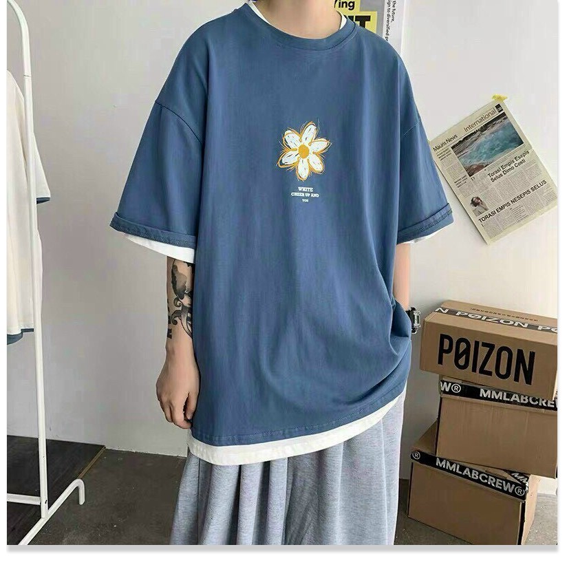 ÁO THUN NAM NỮ FORM RỘNG IN HÌNH HOA HƯỚNG DƯƠNG PEACE SIÊU ĐẸP