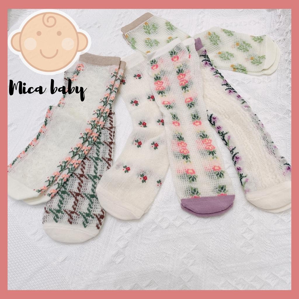 Tất lưới dài thoáng họa tiết đáng yêu cho bé Mica baby T22