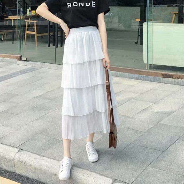Chân váy tầng dài