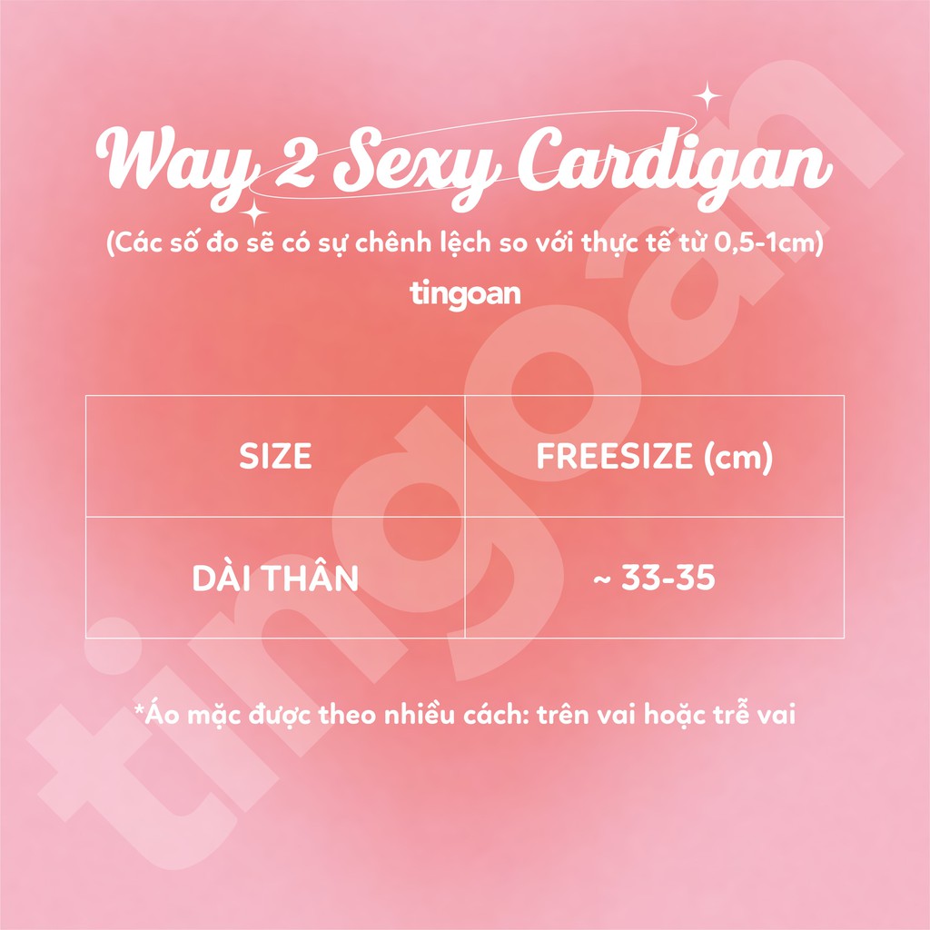 [Mã WABRTN giảm 10%]Áo cardigan crop top tặng kèm quây len đen tingoan WAY 2 SEXY CARDIGAN/BL