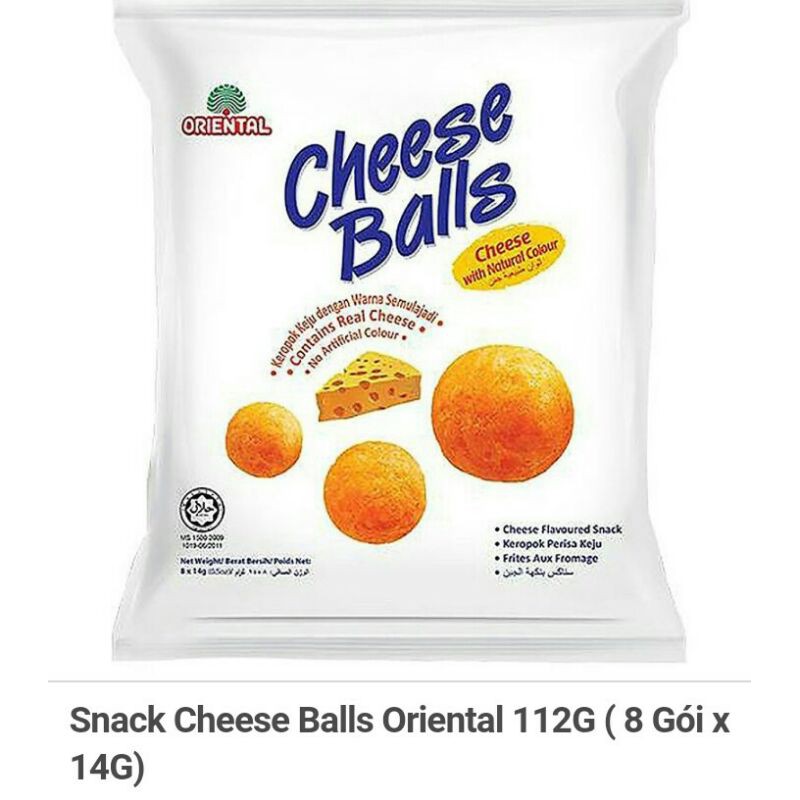 Bánh Oriental Green/ snack tôm/ Cheese 112g (8 gói * 14G)