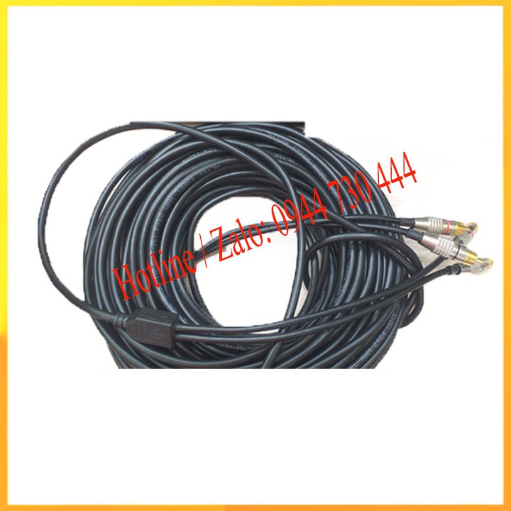 Dây loa 2 đầu AV 20m màu đen , dây av dài 20m xịn