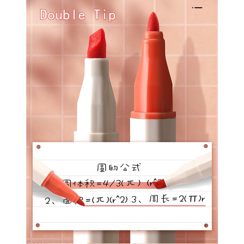 Bút highlight 24 màu hai đầu tiện dụng