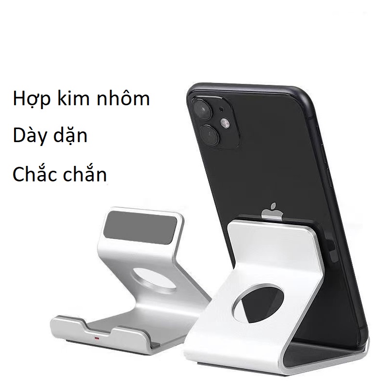 Đế dựng điện thoại, máy tính bảng kiêm giá đỡ iphone ipad AP-4D bản nhôm dày dặn